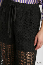 Load image into Gallery viewer, Umgee Crochet Lace Fabric Pants in Black
