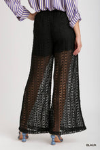 Load image into Gallery viewer, Umgee Crochet Lace Fabric Pants in Black
