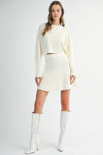 Load image into Gallery viewer, MABLE Sweater Knit Top and Mini Skirt Set in Cream
