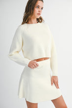 Load image into Gallery viewer, MABLE Sweater Knit Top and Mini Skirt Set in Cream
