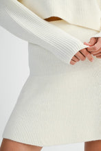 Load image into Gallery viewer, MABLE Sweater Knit Top and Mini Skirt Set in Cream
