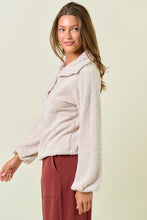 Load image into Gallery viewer, Doe &amp; Rae Soft Fuzzy Knit Pullover Top in Champagne
