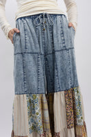 BlueVelvet Mix N Match Tiered Wide Leg Pants in Denim