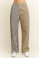 Jade by Jane Mix n Match Leopard-Stripe Pants in Black