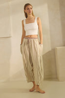 Oddi Textured Cropped Pants in Mocha