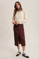 Forte Textured Top with Floral Embroidery in Ecru