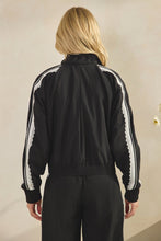 Load image into Gallery viewer, Veveret Nylon Track Jacket with Lace Details in Black
