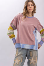 Load image into Gallery viewer, BlueVelvet Mixed Striped and Contrasting Print Top in Pink Multi
