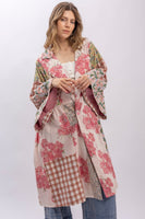BlueVelvet Multi Print Mixed Patchwork Jacket in Pink