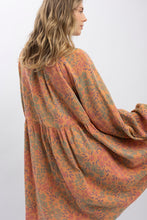 Load image into Gallery viewer, BlueVelvet Floral Print Cotton Gauze Mini Dress in Peach
