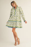 Jodifl Floral Print Tiered Mini Dress in Blue