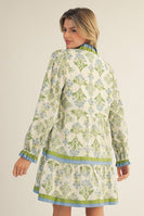 Jodifl Floral Print Tiered Mini Dress in Blue