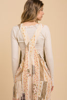 BlueVelvet Mixed Patchwork Print Overalls in Natural Multi