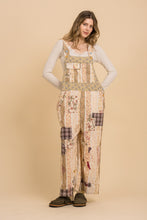 Load image into Gallery viewer, BlueVelvet Mixed Patchwork Print Overalls in Natural Multi
