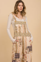 Load image into Gallery viewer, BlueVelvet Mixed Patchwork Print Overalls in Natural Multi
