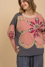 Load image into Gallery viewer, BlueVelvet Multi Flower Patched Color Block Top in Pink Multi
