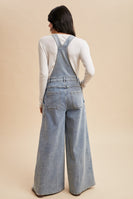 AnnieWear Denim Wide Leg Overalls in Medium Denim
