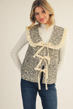 Load image into Gallery viewer, Jodifl Front Brown Tie Leopard Vest in Animal

