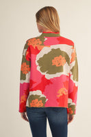 Jodifl Big Floral Knit Sweater in Olive Mix
