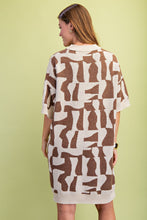 Load image into Gallery viewer, GiGio Geometric Print Sweater Dress in Brown
