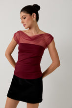 Load image into Gallery viewer, Sunday Edition Mesh and Knit Pointe Fabric in Burgundy
