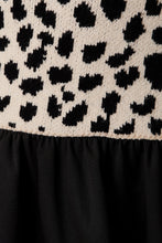 Load image into Gallery viewer, Sunday Edition Animal Knit and Woven Knit Mix N Match Mini Dress in Cream-Black

