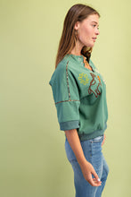 Load image into Gallery viewer, GiGio Western Theme Embroidered Sweatshirt in Dusty Sage
