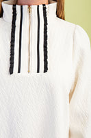 GiGio Textured Half Zip Mini Dress in Cream