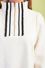 Load image into Gallery viewer, GiGio Textured Half Zip Mini Dress in Cream
