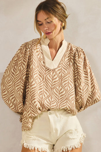 LovLov Forest Leaf Botanica with Lace Top in Mocha
