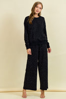 Doe & Rae OVERSIZED Rhinestone Sweatshirt in Black