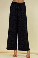 Doe & Rae Rhinestone Wide Leg Sweatpants in Black