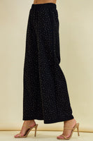 Doe & Rae Rhinestone Wide Leg Sweatpants in Black