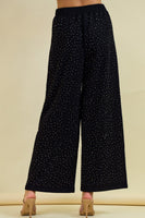 Doe & Rae Rhinestone Wide Leg Sweatpants in Black