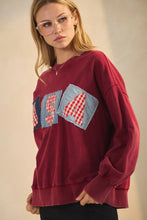 Load image into Gallery viewer, Oddi Washed French Terry Sweatshirt with USA Patched Front in Washed Red
