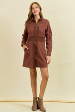 Load image into Gallery viewer, Doe &amp; Rae French Terry Mini Dress in Brown
