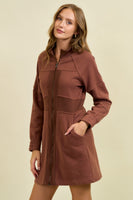 Doe & Rae French Terry Mini Dress in Brown