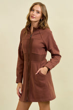 Load image into Gallery viewer, Doe &amp; Rae French Terry Mini Dress in Brown
