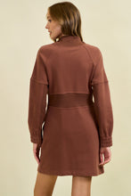 Load image into Gallery viewer, Doe &amp; Rae French Terry Mini Dress in Brown
