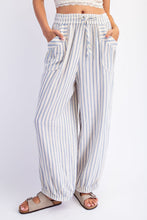 Load image into Gallery viewer, Cotierra Stripe Soft Wash Linen Blended Pants in Denim/Natural
