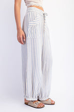 Load image into Gallery viewer, Cotierra Stripe Soft Wash Linen Blended Pants in Denim/Natural
