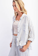Cotierra Bailey Stripe Top in Denim/Natural