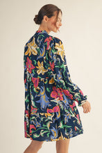 Load image into Gallery viewer, Jodifl Floral Print Babydoll Mini Dress in Navy
