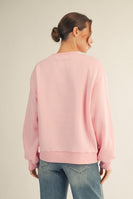 Jodifl Sequin JINGLE Sweatshirt in Light Pink