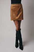 Sunday Edition Faux Suede Mini Skirt in Tan