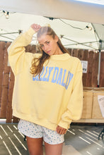Load image into Gallery viewer, BucketList 'Dilly Dally' Print Reversible Mockneck Sweatshirt in Yellow
