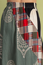 Load image into Gallery viewer, GiGio Mixed Print Maxi Skirt in Olive Mix
