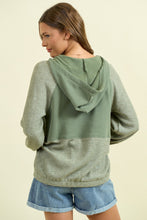 Load image into Gallery viewer, Doe &amp; Rae Fleece French Terry and Soft Rib Knit Jacket in Sage
