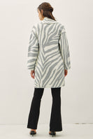 be cool Zebra Print Wool Blend Cardigan in Heather Grey