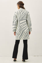 Load image into Gallery viewer, be cool Zebra Print Wool Blend Cardigan in Heather Grey
